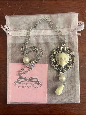 Tarina Tarantino Ivory Heart Skull Pendant Necklace